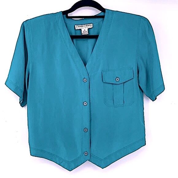 90s  SILK cropped blouse - Picture 1 of 5